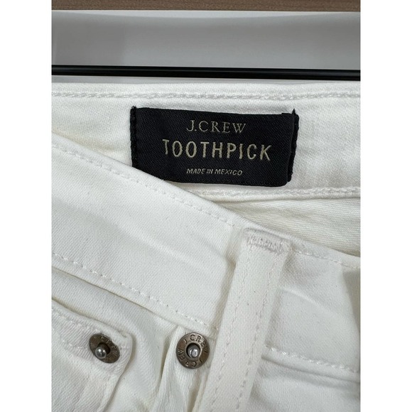 J. Crew White 8" Toothpick Ankle Cropped Skinny Jean Size 24 - Picture 10 of 12